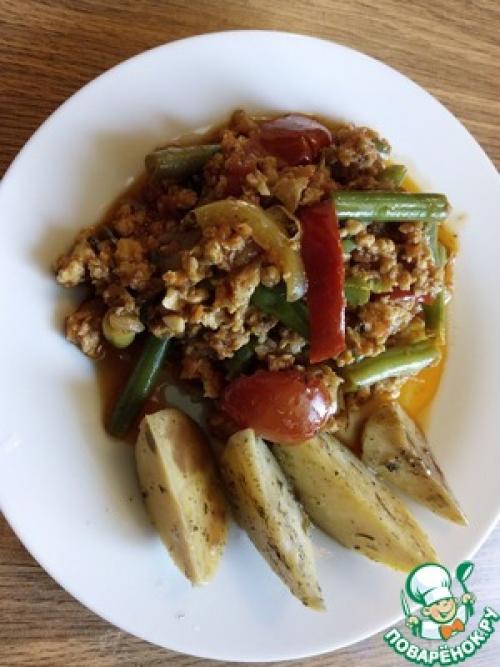 Фасоль с фаршем по-мексикански. Фасоль стручковая с фаршем по-мексикански