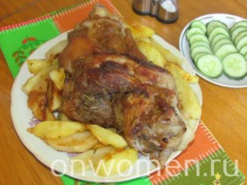 Вареная рулька запеченная в духовке с картошкой. Рулька, запеченная в духовке с картофелем
