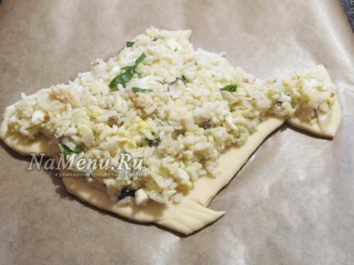 Пирог с рыбой и рисом без дрожжей. Рецепт 4: рыбный пирог с рисом из дрожжевого теста