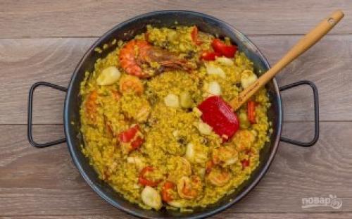 Сливочная паэлья. Испанская паэлья с морепродуктами