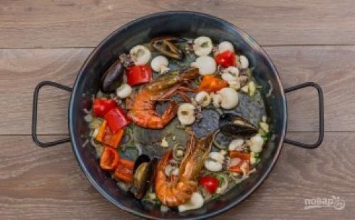 Сливочная паэлья. Испанская паэлья с морепродуктами