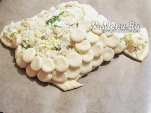 Пирог с рыбой и рисом без дрожжей. Рецепт 4: рыбный пирог с рисом из дрожжевого теста