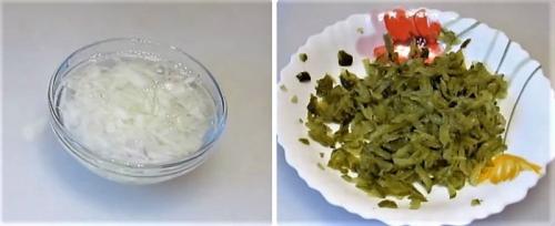 Салат с куриной грудкой, кукурузой и солеными огурцами