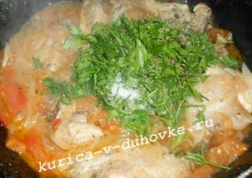 Как приготовить чахохбили из курицы в духовке. Чахохбили из курицы