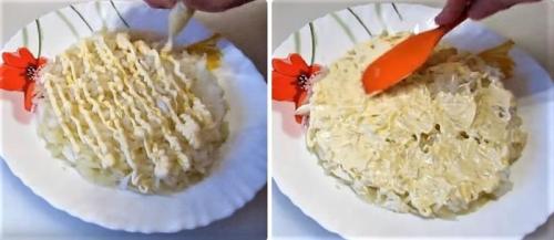 Салат с куриной грудкой, кукурузой и солеными огурцами