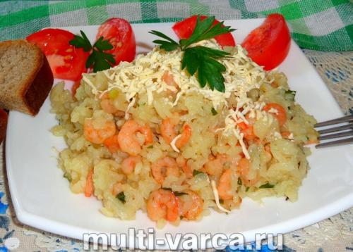 Рис с креветками в мультиварке. Ризотто с креветками в мультиварке