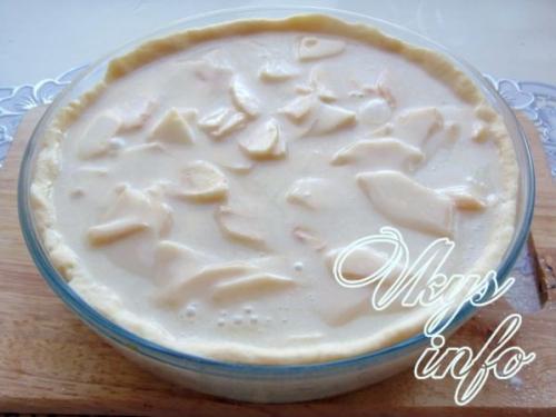 Шарлотка с заливкой из сметаны. Яблочный пирог со сметанной заливкой 09 Шарлотка с заливкой из сметаны. Яблочный пирог со сметанной заливкой 09