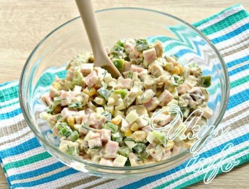 Салат с грибами и ветчиной и болгарским перцем. Вкусный, изысканный салат с ветчиной, жареными грибами, сыром и болгарским перцем - рецепт с фото приготовления праздничного блюда Мужской каприз 22