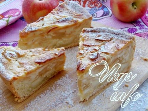 Шарлотка с заливкой из сметаны. Яблочный пирог со сметанной заливкой 11 Шарлотка с заливкой из сметаны. Яблочный пирог со сметанной заливкой 11