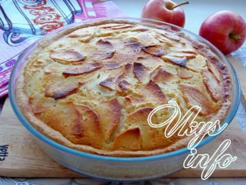 Шарлотка с заливкой из сметаны. Яблочный пирог со сметанной заливкой 10 Шарлотка с заливкой из сметаны. Яблочный пирог со сметанной заливкой 10