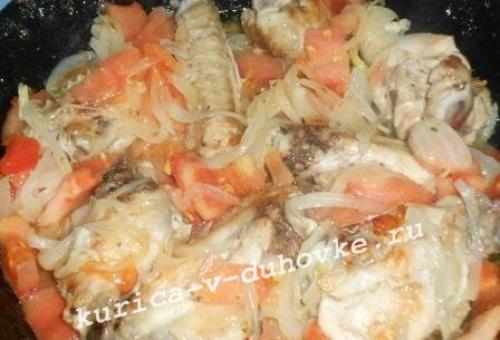 Как приготовить чахохбили из курицы в духовке. Чахохбили из курицы
