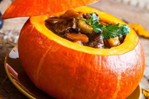 Суп в тыкве в духовке с мясом. Рецепт мяса в тыкве в духовке