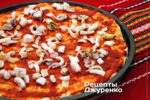 Пицца с креветками и сливочным соусом. Тесто для пиццы 04 Пицца с креветками и сливочным соусом. Тесто для пиццы 04