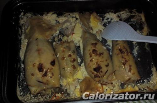 Кальмары с грибами и рисом. Кальмары, запеченные с рисом и грибами