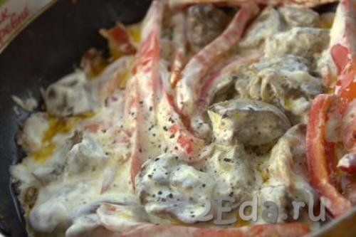 Печенка с помидорами и луком. рецепт 885. Говяжья печень с помидорами, луком и сливками. 40