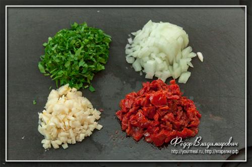 Мясо с вялеными помидорами рецепт.