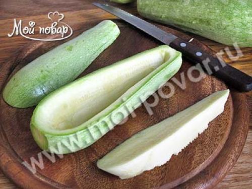 Кабачки в духовке фаршированные индейкой. 02 Кабачки в духовке фаршированные индейкой. 02