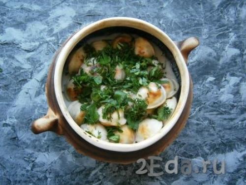 Рецепт пельменей в горшочках в духовке со сметаной. Пельмени в горшочке со сметаной и сыром в духовке 05 Рецепт пельменей в горшочках в духовке со сметаной. Пельмени в горшочке со сметаной и сыром в духовке 05