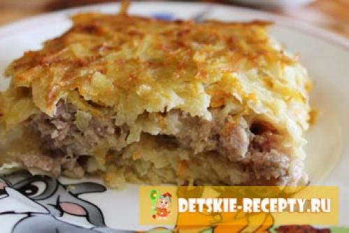 Картофельная бабка с фаршем в духовке. Картофельная бабка с фаршем