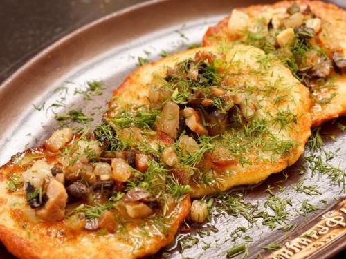 Деруны с грибами