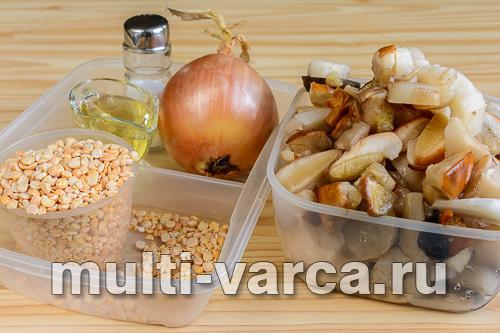 Гороховая каша с грибами в мультиварке
