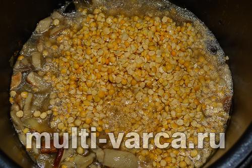 Гороховая каша с грибами в мультиварке