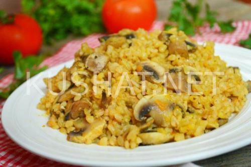Булгур с грибами и перцем. Булгур с грибами – рецепт