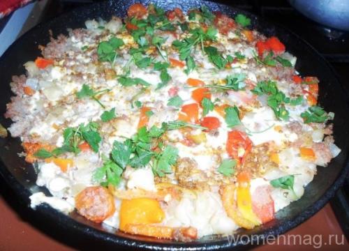 Запеканка из макарон с фаршем и овощами. Макаронная запеканка с мясным фаршем и овощами в духовке