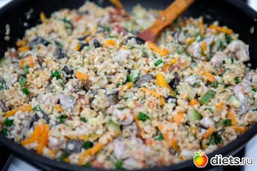 Булгур с грибами и курицей. Булгур с грибами, овощами и курицей. Вкусная коллекция 08 Булгур с грибами и курицей. Булгур с грибами, овощами и курицей. Вкусная коллекция 08