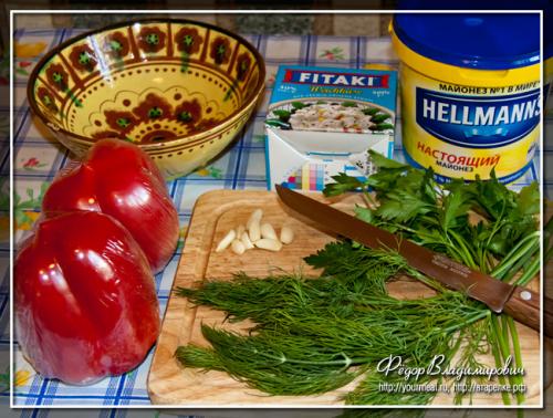 Острый перец фаршированный сыром Фета. Болгарские перцы с сыром типа Фета