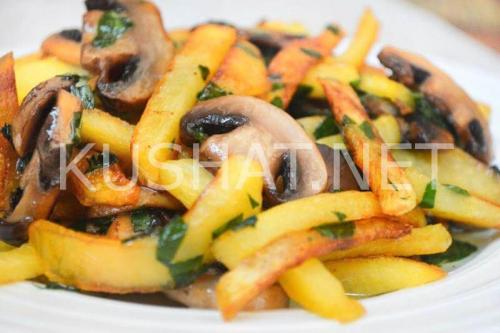 Жареная картошка с грибами скрипкина. Жареная картошка с грибами – рецепт