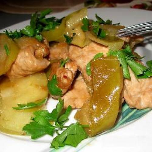 Тушеное филе индейки с яблоками и черносливом 15