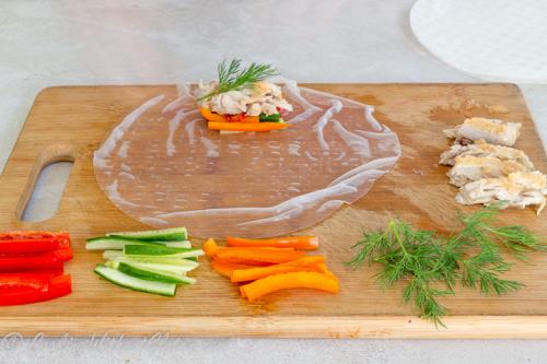 Курица в рисовой бумаге. Рулетики из Рисовой Бумаги с Курицей и Овощами