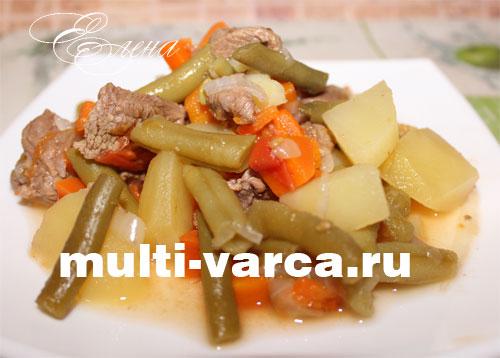 Стручковая фасоль с картошкой в мультиварке. Тушеная картошка со стручковой фасолью в мультиварке