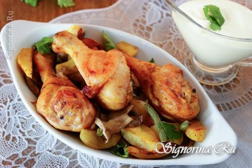 Куриные бедра с брокколи в духовке. Ароматные куриные бедра в духовке с картошкой и брокколи 16