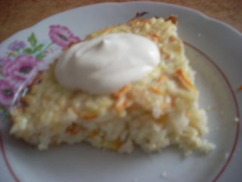 Из остатков молочной рисовой каши. Запеканка рисовая особенная