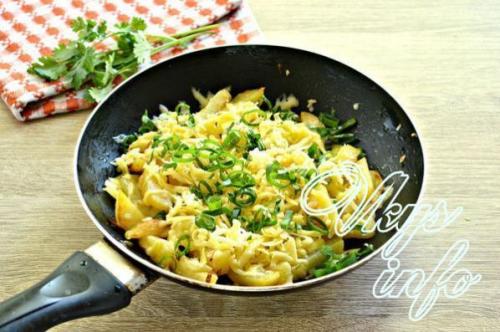 Картошка жареная с сыром и яйцом. Жареная картошка с яйцом 48
