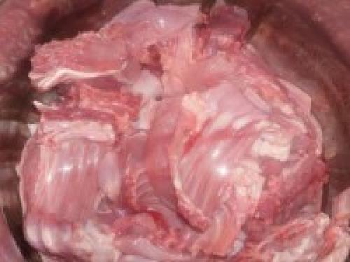 Кролик с рисом в рукаве. Процесс приготовления: