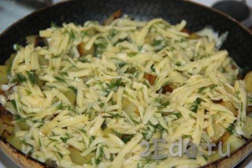 Картошка жареная с сыром и яйцом. Жареная картошка с яйцом 38