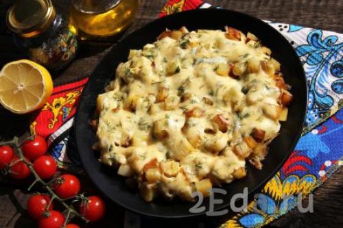 Картошка жареная с сыром и яйцом. Жареная картошка с яйцом 39