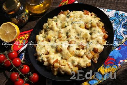 Картошка жареная с сыром и яйцом. Жареная картошка с яйцом 31