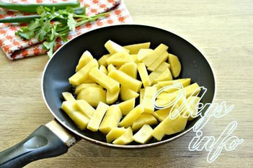 Картошка жареная с сыром и яйцом. Жареная картошка с яйцом 44