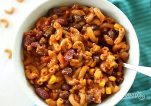 Макароны с фаршем и фасолью 01 Макароны с фаршем и фасолью 01