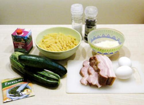 Карбонара паста от Джейми Оливера. Цуккини «карбонара» от Джейми Оливера