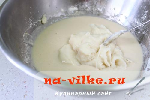 Заварное тесто на пирожки на сковородке.