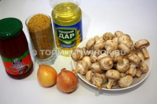 Булгур в мультиварке с грибами. Булгур с шампиньонами в томате