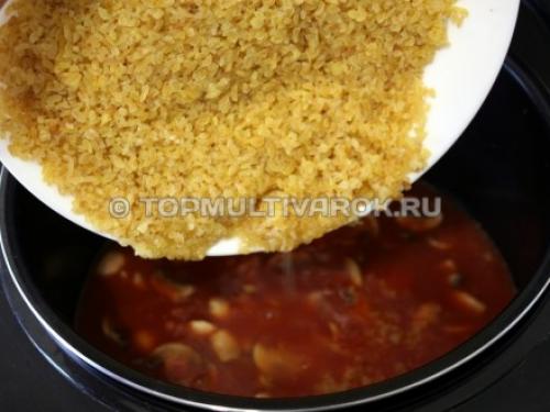 Булгур в мультиварке с грибами. Булгур с шампиньонами в томате