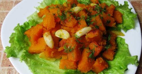 Тыква с чесноком тушеная. 02