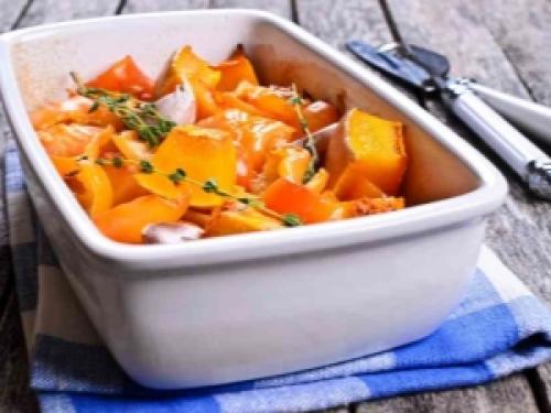 Тыква с чесноком тушеная. 01