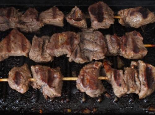 Шашлык на гриле на шпажках. Куриные шашлычки на гриле 12